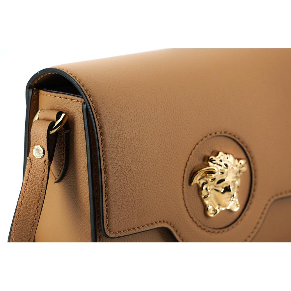 Versace Elegant Calf Leather Shoulder Bag in Brown