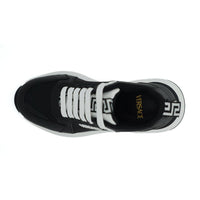 Versace Black and White Calf Leather Sneakers