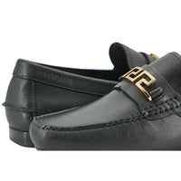 Versace Elegant Black Calf Leather Men's Loafers