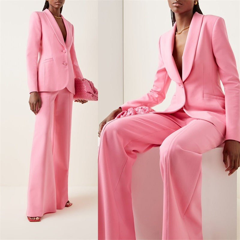 Designer Pink Cotton Women's Suit for Formal Occasions and Office Wear