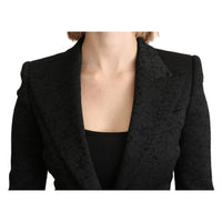 Dolce & Gabbana Black Brocade Single Breasted Blazer Jacket - Paris Deluxe
