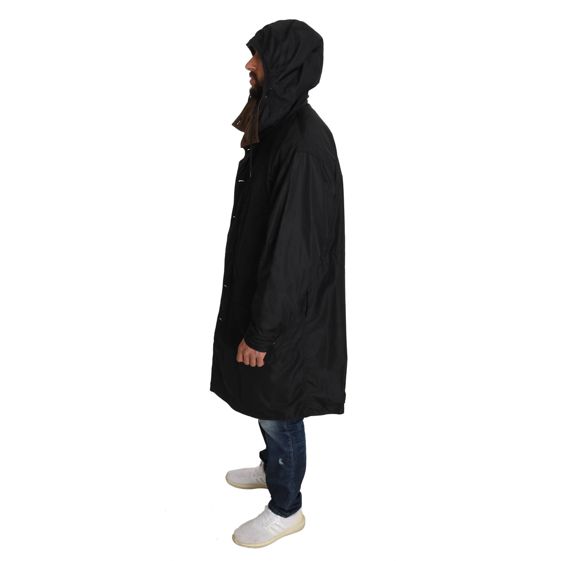 Dolce & Gabbana Black Brown Hooded Reversible Raincoat - Paris Deluxe