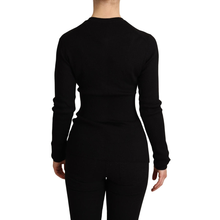 Dolce & Gabbana Black Cashmere Button Down Cardigan Sweater - Paris Deluxe