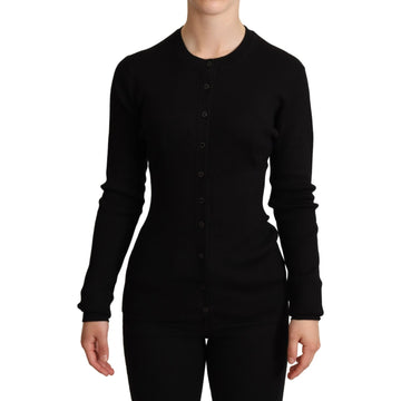 Dolce & Gabbana Black Cashmere Button Down Cardigan Sweater - Paris Deluxe