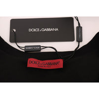 Dolce & Gabbana Black Cotton Floral Crystal Tank Top - Paris Deluxe