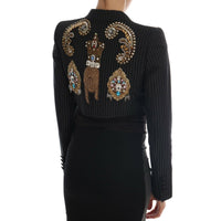 Dolce & Gabbana Black Crystal Fairy Tale Blazer Jacket