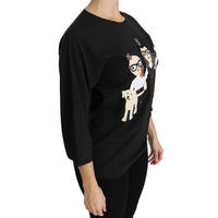 Dolce & Gabbana Black #dgfamily Top T-shirt Silk Blouse - Paris Deluxe