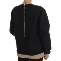 Dolce & Gabbana Black Fairy Tale Brocade Zipper Sweater - Paris Deluxe