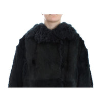 Dolce & Gabbana Black Goat Fur Shearling Long Jacket Coat - Paris Deluxe