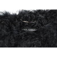 Dolce & Gabbana Black Goat Fur Shearling Long Jacket Coat - Paris Deluxe