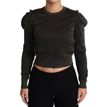 Dolce & Gabbana Black Gold Cropped Women Pullover Sweater - Paris Deluxe