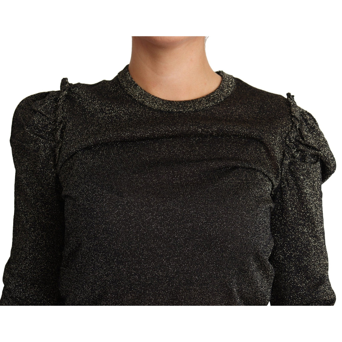 Dolce & Gabbana Black Gold Cropped Women Pullover Sweater - Paris Deluxe