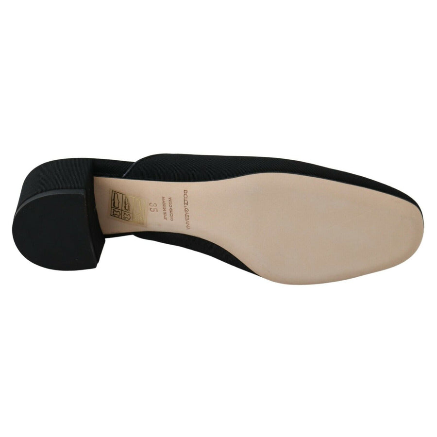 Dolce & Gabbana Black Grosgrain Slides Sandals Women Shoes - Paris Deluxe