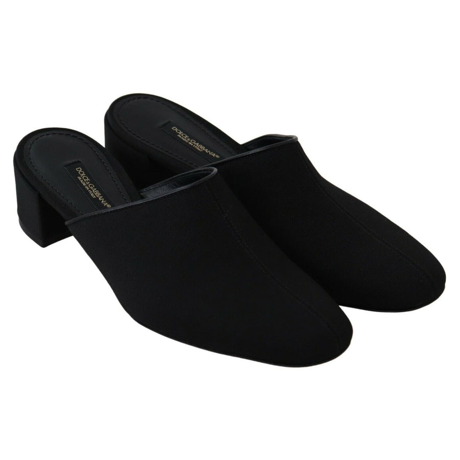 Dolce & Gabbana Black Grosgrain Slides Sandals Women Shoes - Paris Deluxe