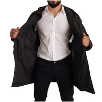 Dolce & Gabbana Black Hooded Mens Trench Coat Jacket - Paris Deluxe