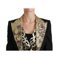 Dolce & Gabbana Black Jacquard Vest Blazer Coat Wool Jacket - Paris Deluxe