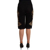 Dolce & Gabbana Black Lace Gold Baroque SPECIAL PIECE Shorts - Paris Deluxe