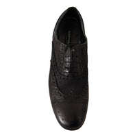 Dolce & Gabbana Black Leather Brogue Wing Tip Men Formal Shoes - Paris Deluxe