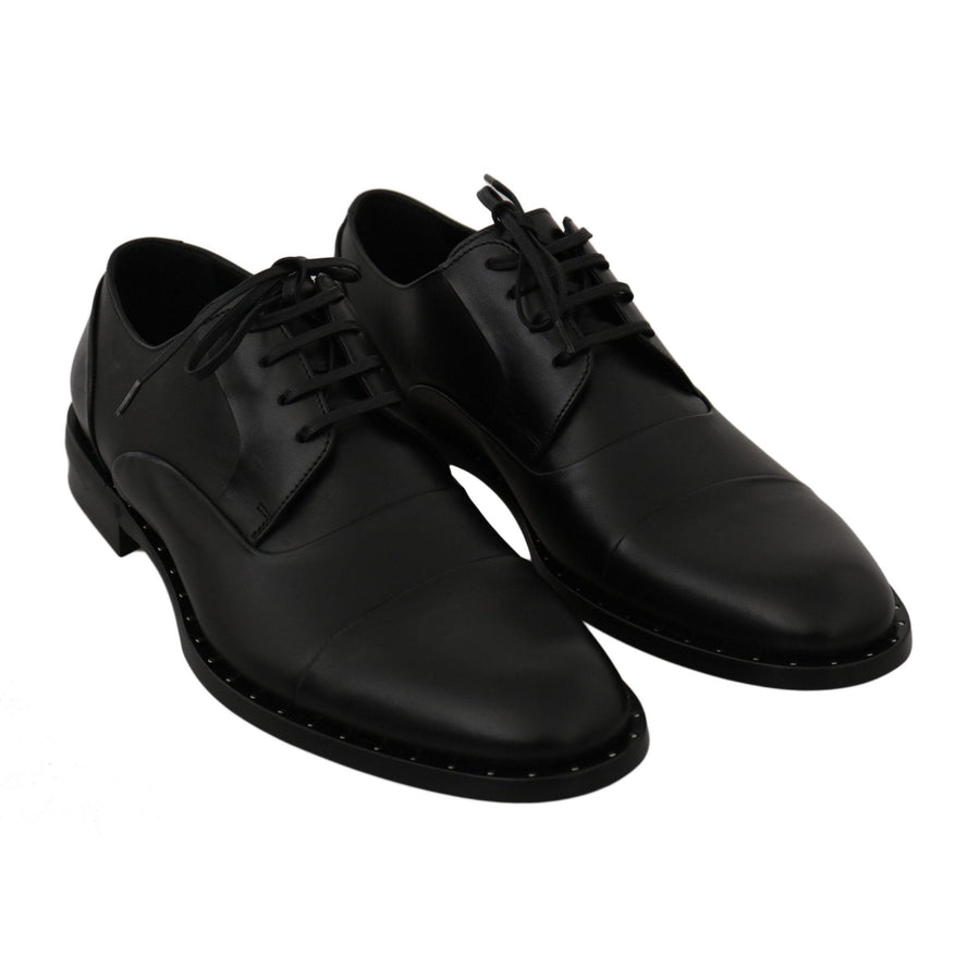 Dolce & Gabbana Black Leather Derby Formal Shoes
