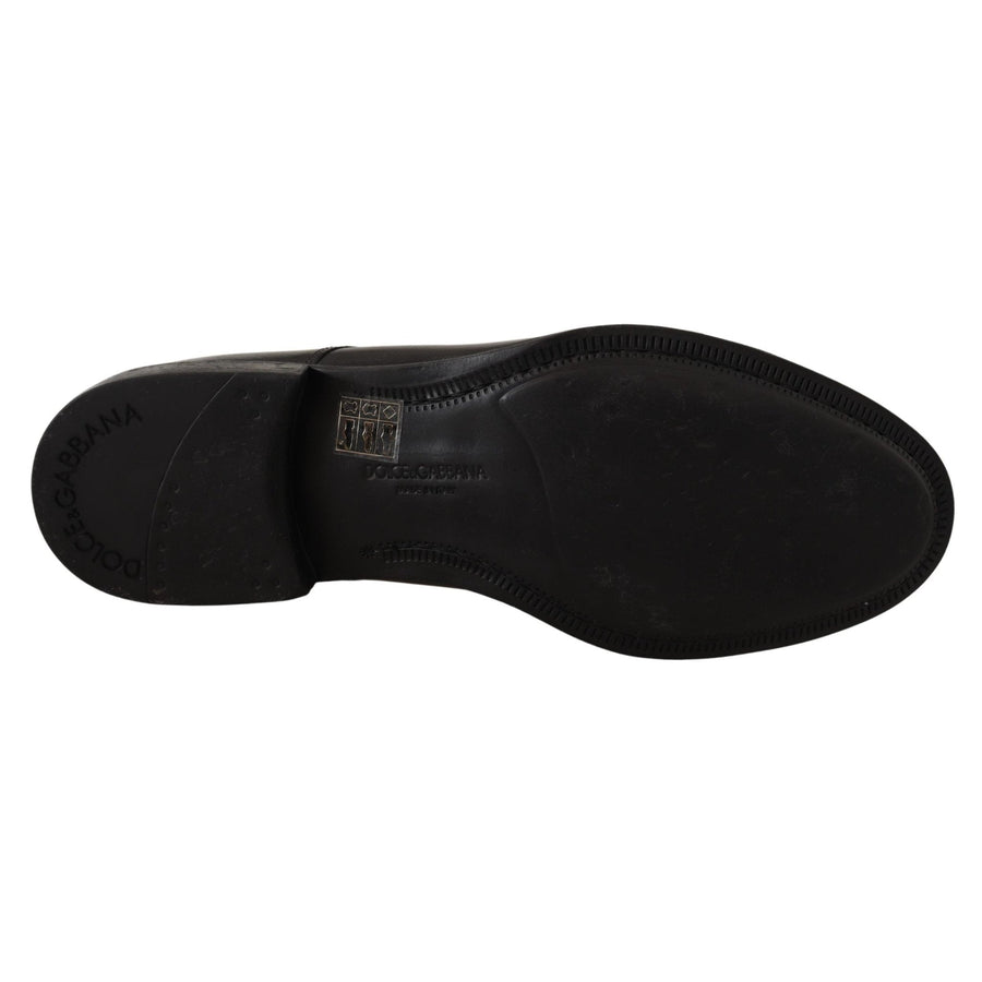 Dolce & Gabbana Black Leather Lace Up Mens Formal Derby Shoes - Paris Deluxe
