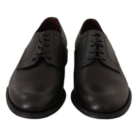 Dolce & Gabbana Black Leather Lace Up Mens Formal Derby Shoes
