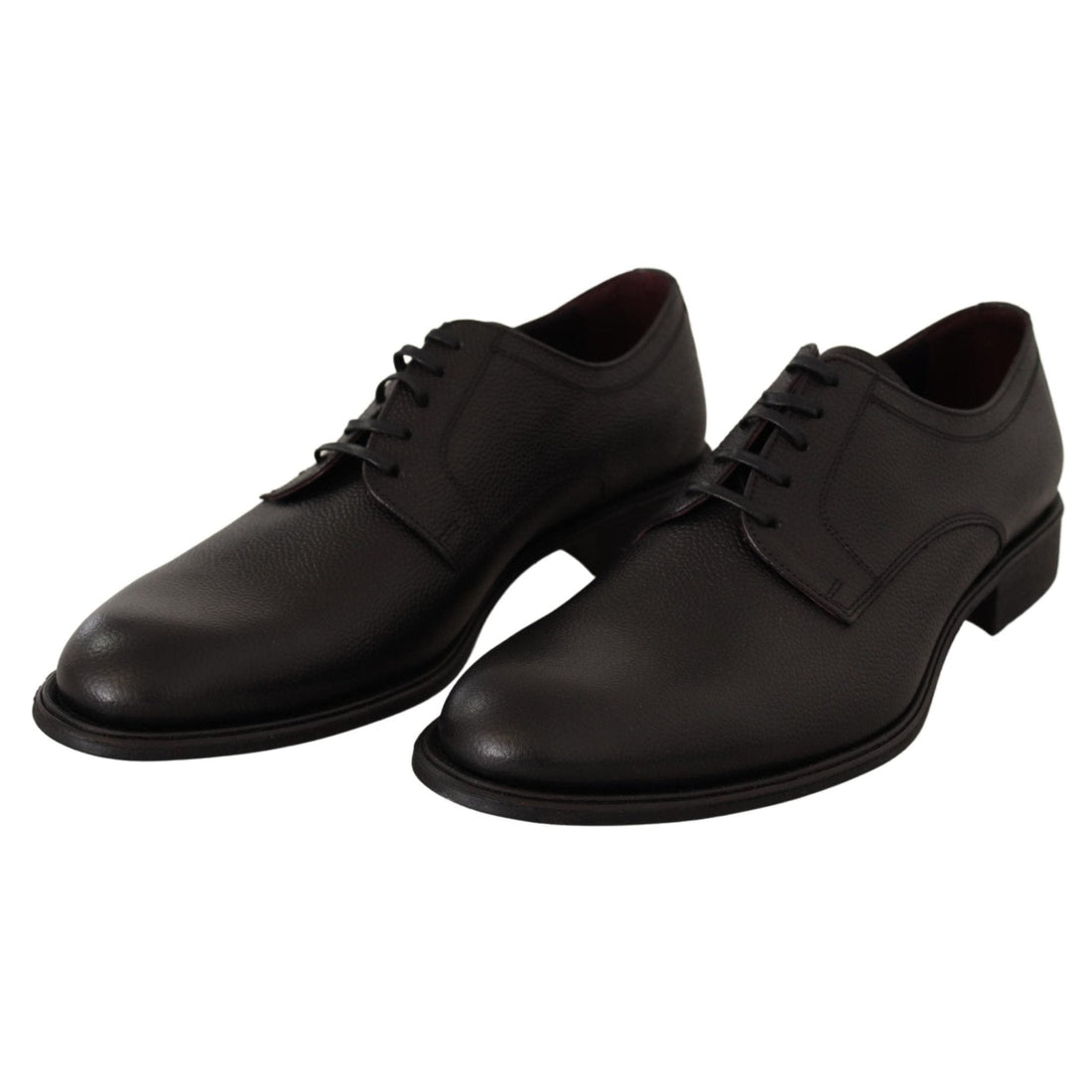 Dolce & Gabbana Black Leather Lace Up Mens Formal Derby Shoes