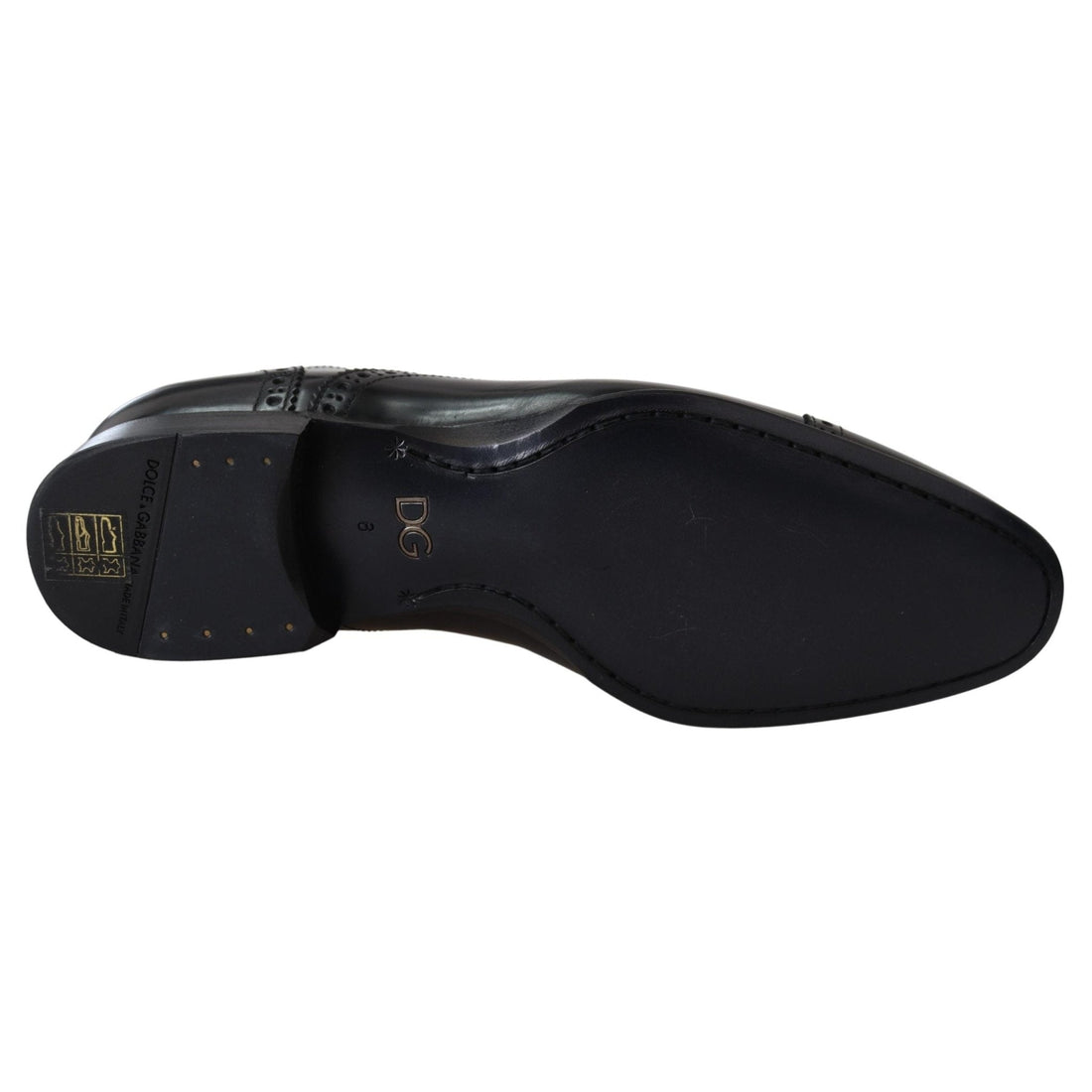 Dolce & Gabbana Black Leather Men Derby Formal Loafers Shoes - Paris Deluxe
