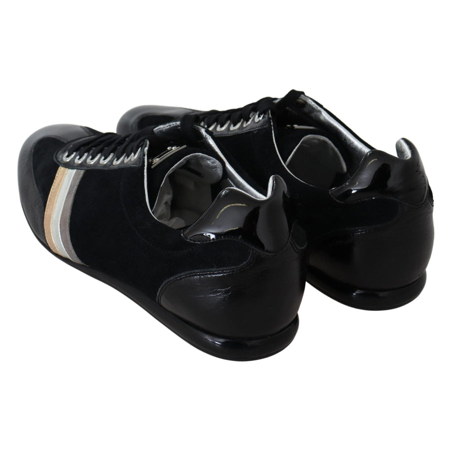 Dolce & Gabbana Black Logo Leather Casual Mens Scarpe Sneakers - Paris Deluxe