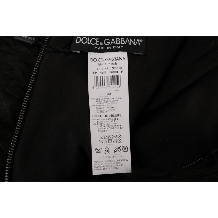 Dolce & Gabbana Black Mink Nutria Fur Mini Hot Pants - Paris Deluxe