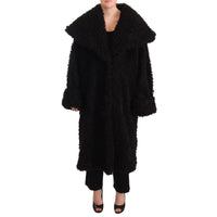 Dolce & Gabbana Black Polyester Fur Trench Coat Jacket - Paris Deluxe