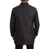 Dolce & Gabbana Black Polyester Mens Trench Coat Jacket