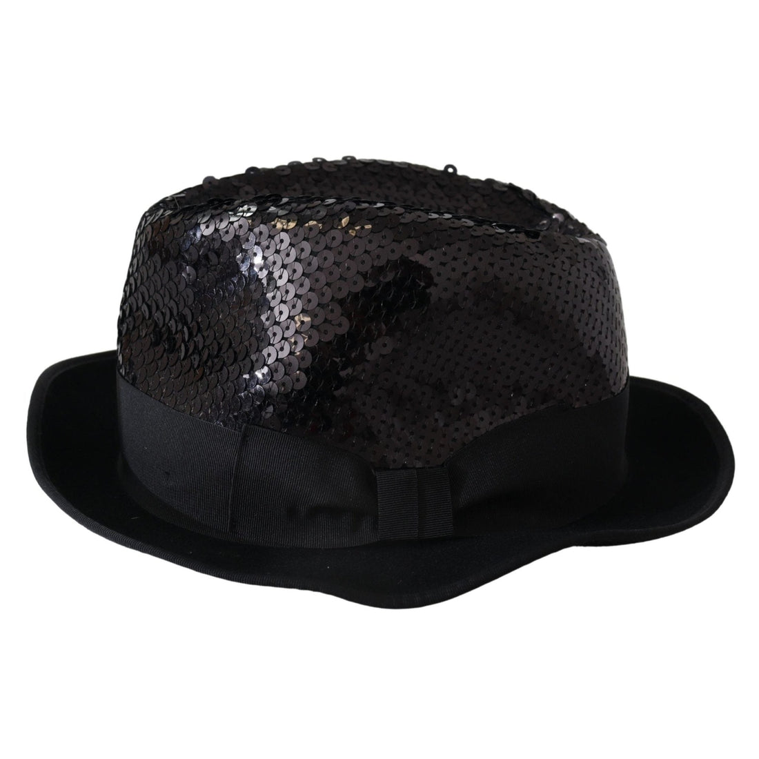Dolce & Gabbana Black Polyester Sequin Women Fedora Capello Hat - Paris Deluxe