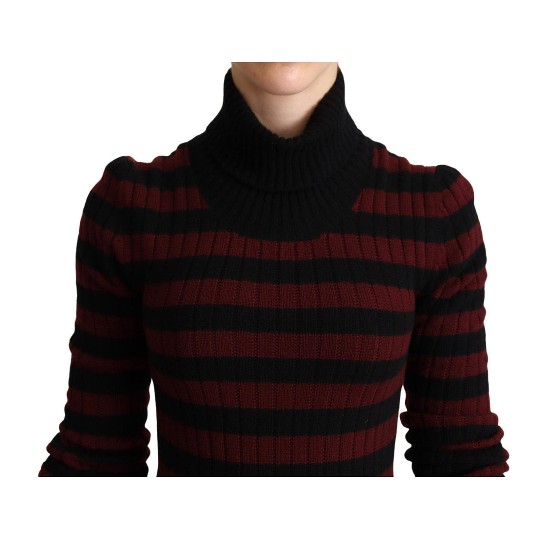 Dolce & Gabbana Black Red Striped Wool Pullover Sweater - Paris Deluxe