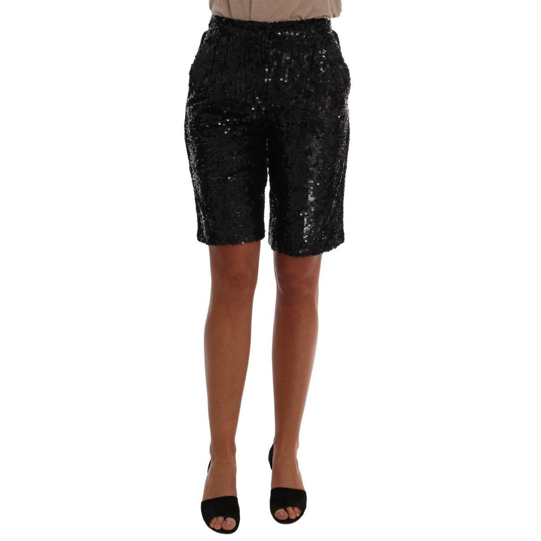 Dolce & Gabbana Black Sequined Fashion Shorts - Paris Deluxe