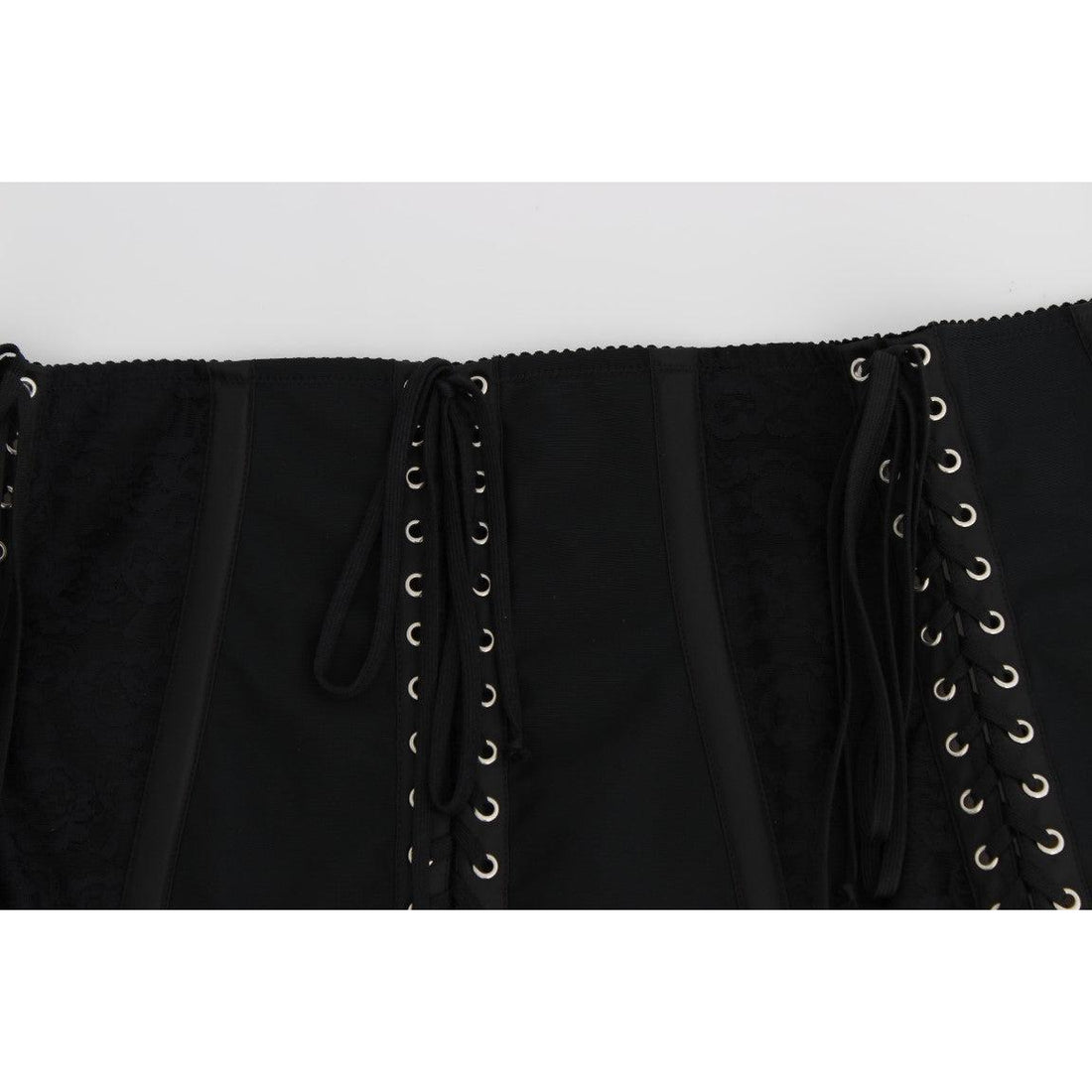 Dolce & Gabbana Black Stretch Corset Waist Strap Belt - Paris Deluxe
