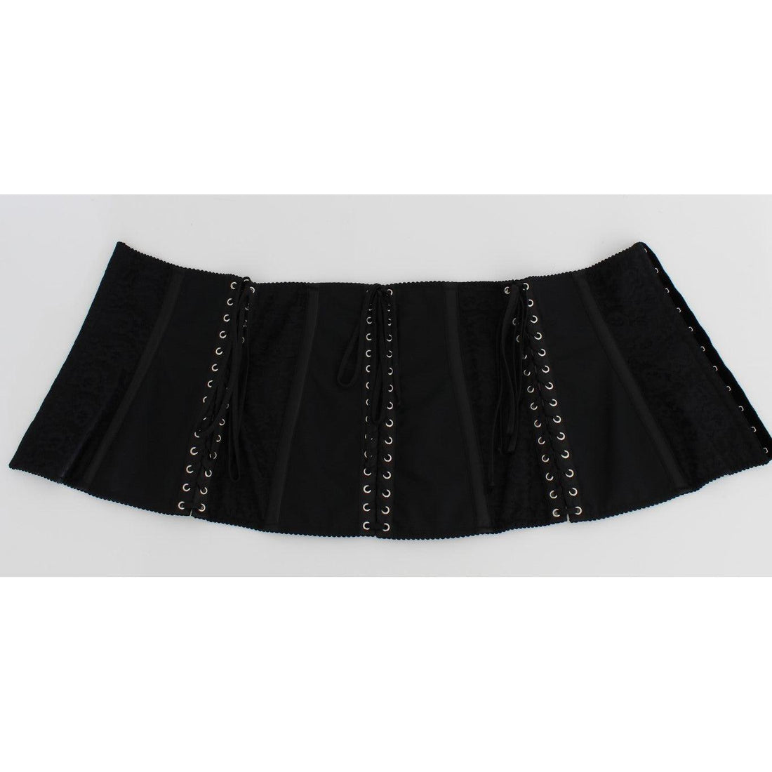 Dolce & Gabbana Black Stretch Corset Waist Strap Belt - Paris Deluxe