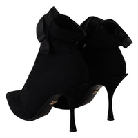 Dolce & Gabbana Black Stretch Short Ankle Boots Shoes - Paris Deluxe