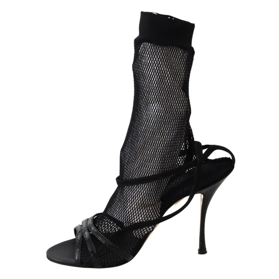 Dolce & Gabbana Black Suede Short Boots Sandals Shoes - Paris Deluxe