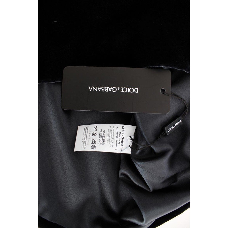 Dolce & Gabbana Black velvet shortsleeved blouse - Paris Deluxe