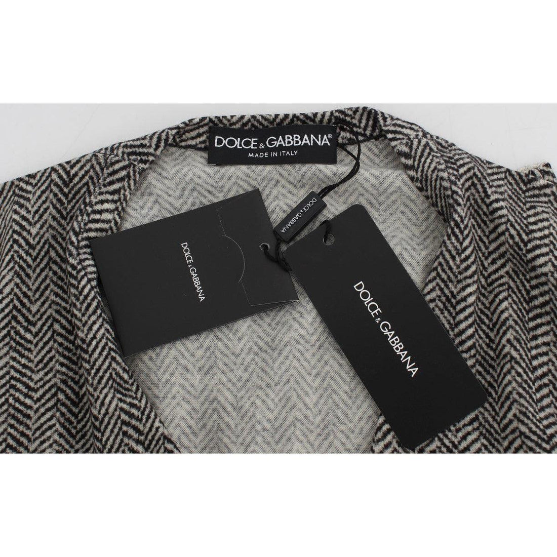 Dolce & Gabbana Black White Wool Top Cardigan Sweater - Paris Deluxe