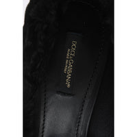 Dolce & Gabbana Black Xiangao Lamb Fur Leather Pumps - Paris Deluxe