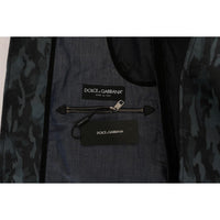 Dolce & Gabbana Blue Camouflage Trench Trench - Paris Deluxe
