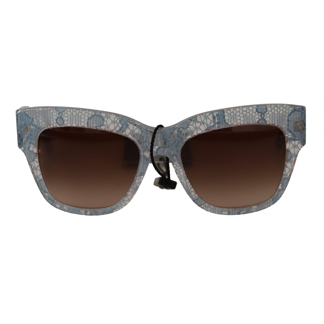 Dolce & Gabbana Blue Lace Acetate Rectangle Shades Sunglasses - Paris Deluxe