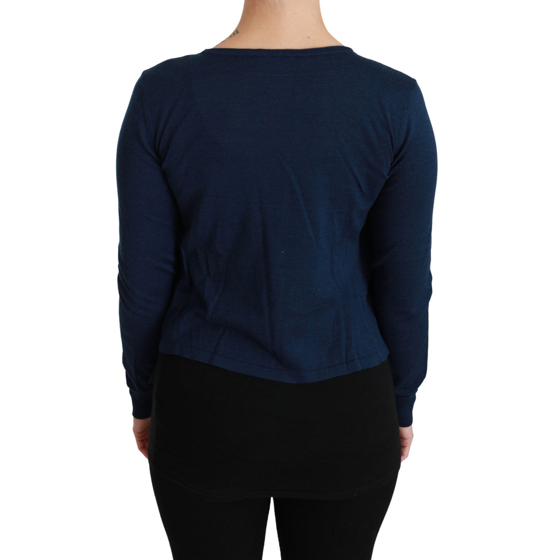 Dolce & Gabbana Blue Long Sleeve Cardigan Vest Cashmere Sweater - Paris Deluxe