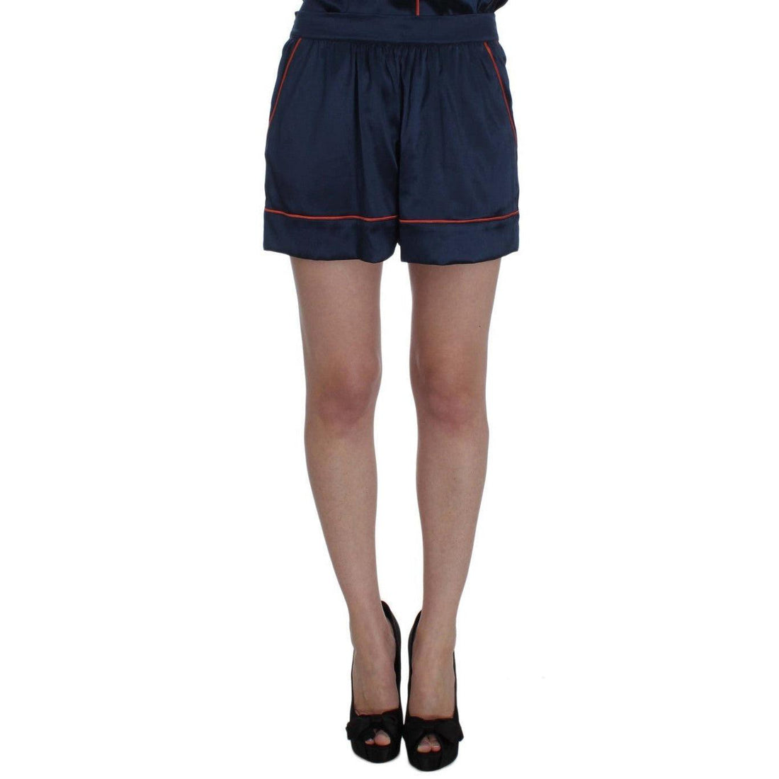 Dolce & Gabbana Blue Silk Stretch Sleepwear Shorts - Paris Deluxe