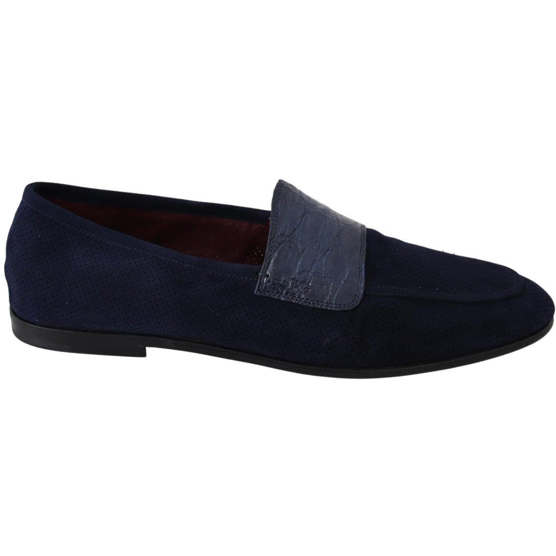 Dolce & Gabbana Blue Suede Caiman Loafers Slippers Shoes - Paris Deluxe