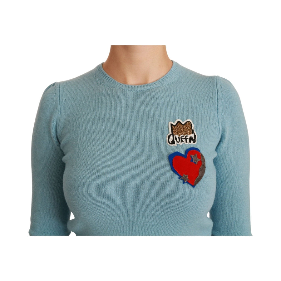 Dolce & Gabbana Queen Heart Beaded Wool Sweater