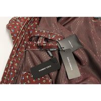 Dolce & Gabbana Bordeaux Leather Boxer Print Jacket Coat - Paris Deluxe