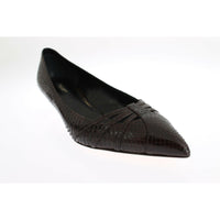 Dolce & Gabbana Brown Leather Kitten Heels Pumps Shoes - Paris Deluxe