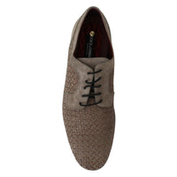 Dolce & Gabbana Brown Leather Suede Derby Formal Shoes - Paris Deluxe